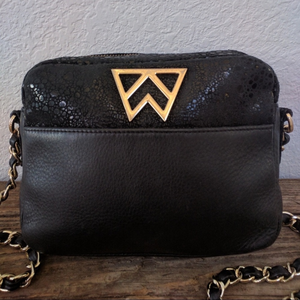 Black Leather Crossbody Bag